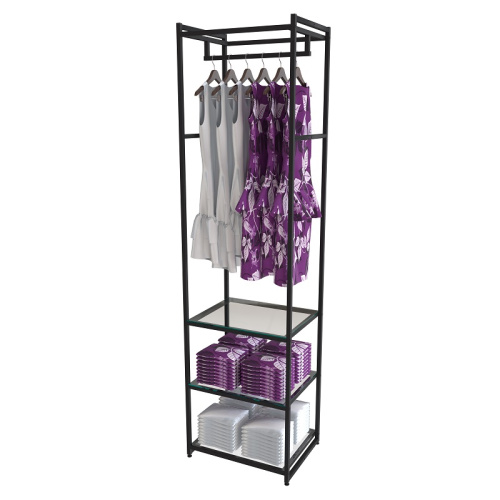 Стеллаж для магазина с полкой из стекла AС2260-11(черн)