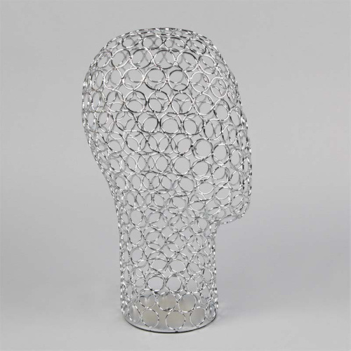 Манекен головы металлический для магазина GM-35-К(серебро) фото 3