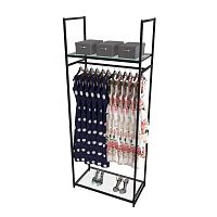 Стеллаж для магазина с полкой из стекла AС2290-02(черн)