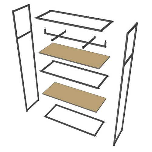 Стеллаж для магазина с черной полкой A22120-08(ч/ч) фото 6