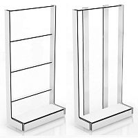 Каркас стойки для торговой панели 2416х1232х400 белый цвет, белая кромка КС-201(бел/бел кр)