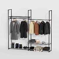 Стеллаж для магазина с белой полкой K2201(ч/б)