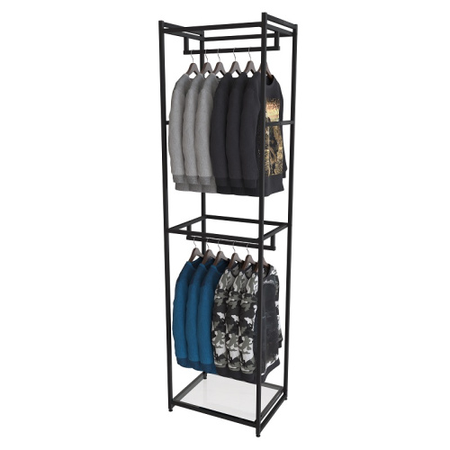 Стеллаж для магазина с полкой из стекла AС2260-04(черн)