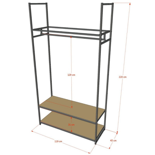Стеллаж для магазина с черной полкой A22120-07(ч/ч) фото 3