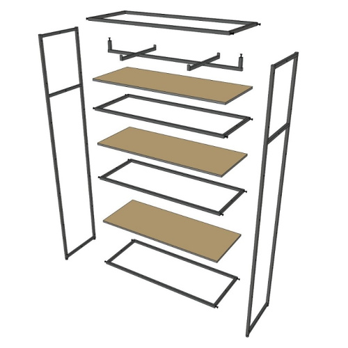 Стеллаж для магазина с черной полкой A22120-10(ч/ч) фото 5