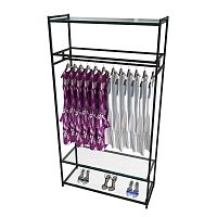 Стеллаж для магазина с полкой из стекла AС22120-13(черн)