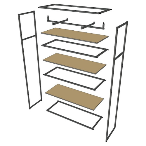 Стеллаж для магазина с полкой из стекла AС22120-10(черн) фото 6