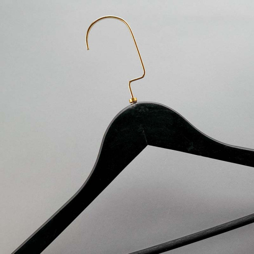 Плечики из дерева с перекладиной C30N/1-К(черн/зол) фото 2