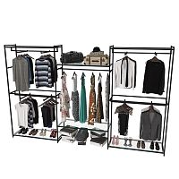 Стеллаж для магазина со стеклянной полкой KC2211(черн)