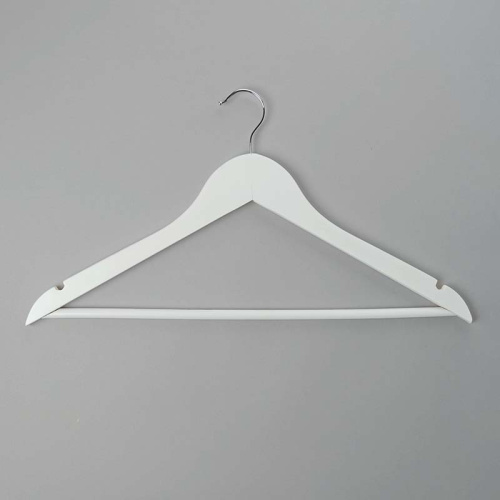 Вешалка-плечики деревянная с перекладиной C30N-К(бел)
