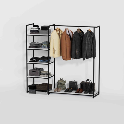 Стеллаж для магазина с белой полкой K1702(ч/б)