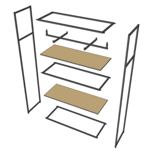 Стеллаж для магазина с белой полкой A22120-08(ч/б) фото 6