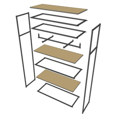 Стеллаж для магазина с белой полкой A22120-12(ч/б) фото 6
