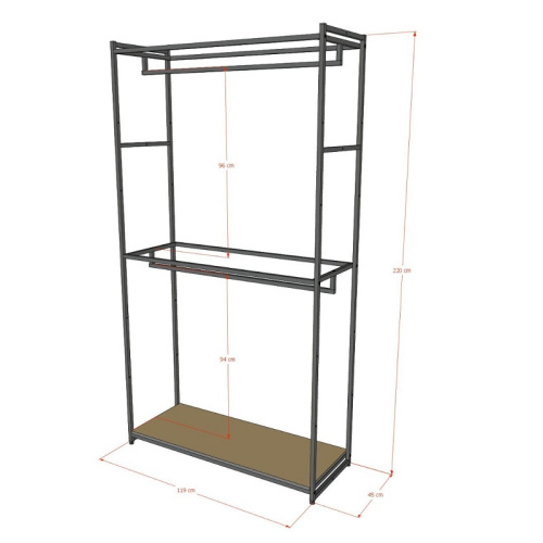 Стеллаж для магазина с белой полкой A22120-04(ч/б) фото 3