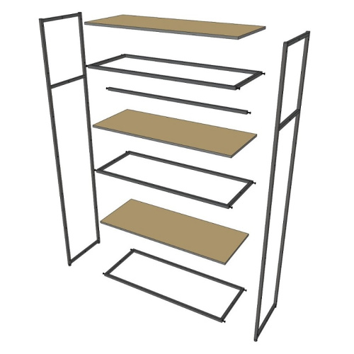 Стеллаж для магазина с белой полкой A22120-14(ч/б) фото 4