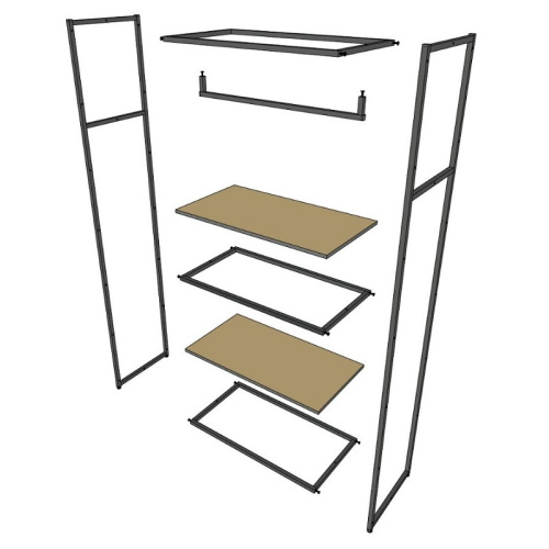 Стеллаж для магазина с черной полкой A2290-09(ч/ч) фото 4