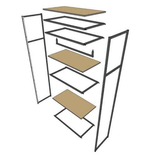 Стеллаж для магазина с белой полкой A2290-13(ч/б) фото 4