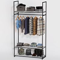 Стеллаж для магазина с белой полкой A22120-14(ч/б)