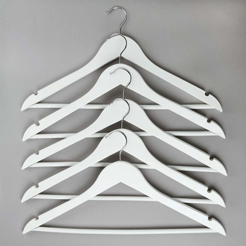 Вешалка-плечики деревянная с перекладиной C30N-К(бел) фото 4