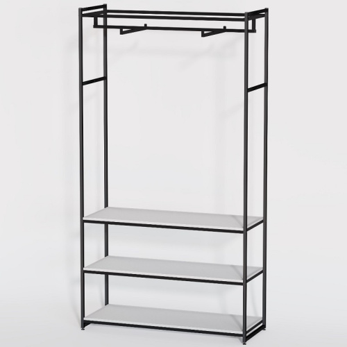 Стеллаж для магазина с белой полкой A22120-10(ч/б) фото 2