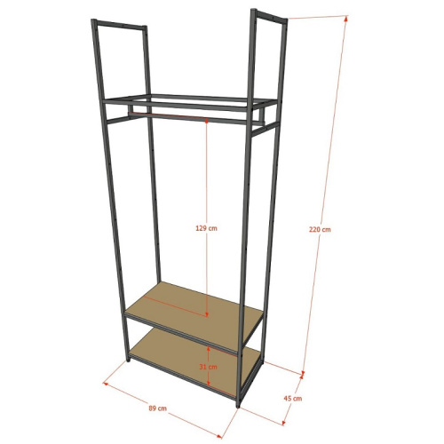 Стеллаж для магазина с полкой цвета дуб сонома A2290-07(ч/дс) фото 3
