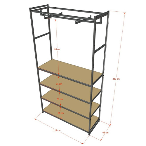 Стеллаж для магазина с полкой цвета дуб сонома A22120-18(ч/дс) фото 3