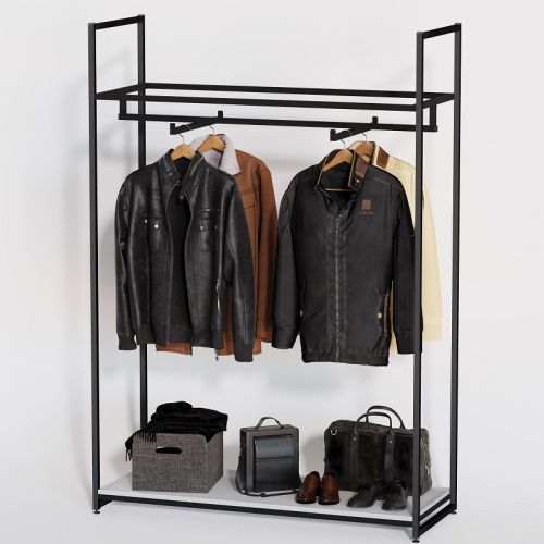 Стеллаж для магазина с белой полкой A17120-01(ч/б)