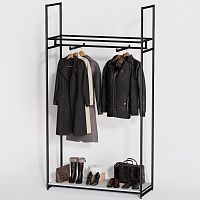 Стеллаж напольный с белой полкой ЛДСП A22120-01(ч/б)