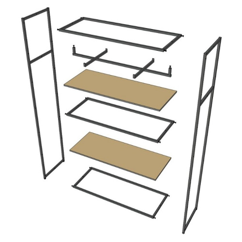 Стеллаж для магазина с полкой из стекла AС22120-08(черн) фото 7