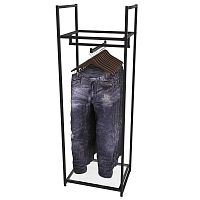 Стеллаж для магазина с полкой из стекла AС1760-01(черн)