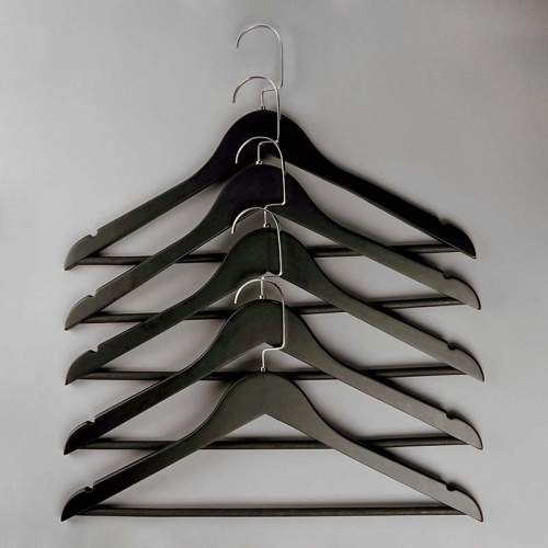 Плечики из дерева с перекладиной C30N/1-К(черн/хром) фото 4