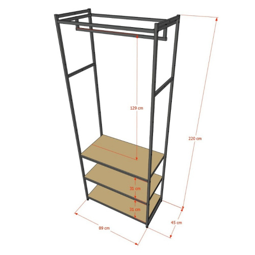Стеллаж для магазина с черной полкой A2290-17(ч/ч) фото 3