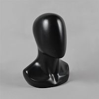 Манекен мужской головы без лица Высота: 350 мм Обхват: 550 мм Цвет: черный