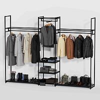 Стеллаж для магазина с черной полкой K2204(ч/ч)