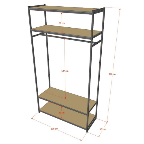 Стеллаж для магазина с белой полкой A22120-15(ч/б) фото 3